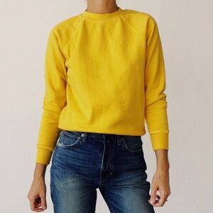 Hey Gang Crewneck Sweatshirt size 2 Medium or Small yellow marigold